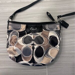 Coach Neutral Multi Circle Logo Crossbody with Black Strap